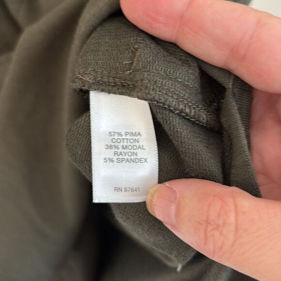 J. JILL WOMEN LONG HOODED POCKET OLIVE GREEN CAPE ROBE JACKET XL EUC PIMA COTTON - Picture 8 of 11